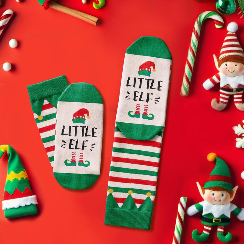 Christmas Gifts Stocking Socks for Mom Dad Elf Socks Xmas