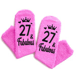 27th Birthday Gifts for Women, 27 Year Old Women Female Birthday Gifts, Happy 27th Birthday Socks for Woman Girls