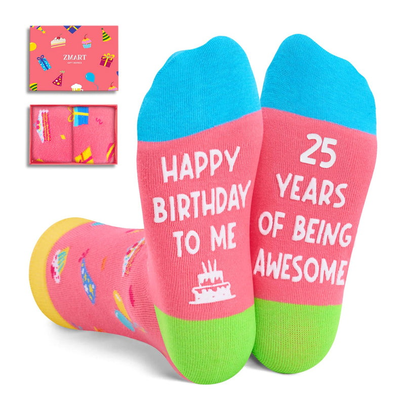 25th Birthday Gifts Socks for 25 Year Old Female Male, 25 Year Old
