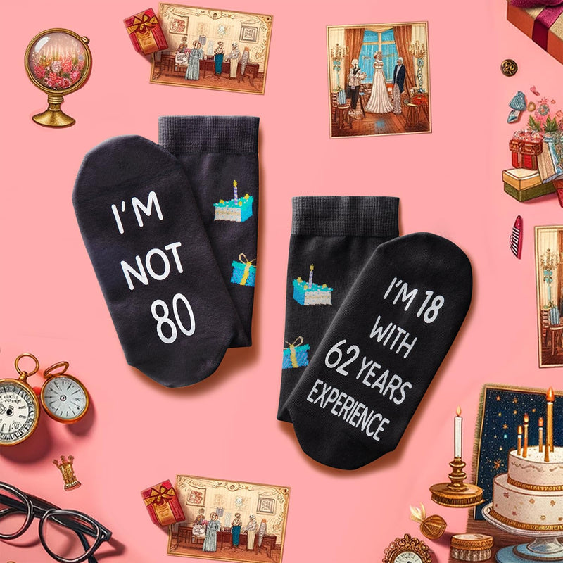 80th Birthday Gifts for Men - Socks for 80 Year Old Woman, 80 Birthday Gifts for 80 Year Old Elderly Man