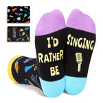 HAPPYPOP Music Gifts for Singers - Funny Singing Gifts for Adult, Cool Singing Music Socks 4-6 Years