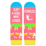 Corgi Gifts for Corgi Lovers - Corgi Socks for Teen Girls, Funny Girl Socks, Crazy Socks for Girls 10-12