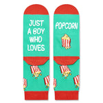 Popcorn Socks for Boy Kids - Funny Popcorn socks for Kids 7-9 Years Old, Fun Crazy Socks For Boys Girls, Movie Night Gifts