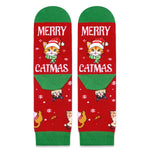 Christmas Gifts Stocking Socks for Boys Girls - Cat Themed Red Santa Gifts Xmas Stocking for Kids 2-3 Years Old