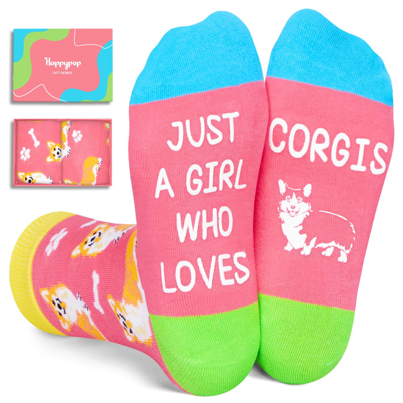 Corgi Gifts for Corgi Lovers - Corgi Socks for Teen Girls, Funny Girl Socks, Crazy Socks for Girls 10-12