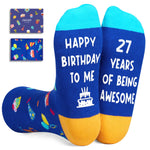 27th Birthday Gifts for 27 Year Old Woman Man, Best Gifts for 27 Year Old Male Female, Birthday Socks