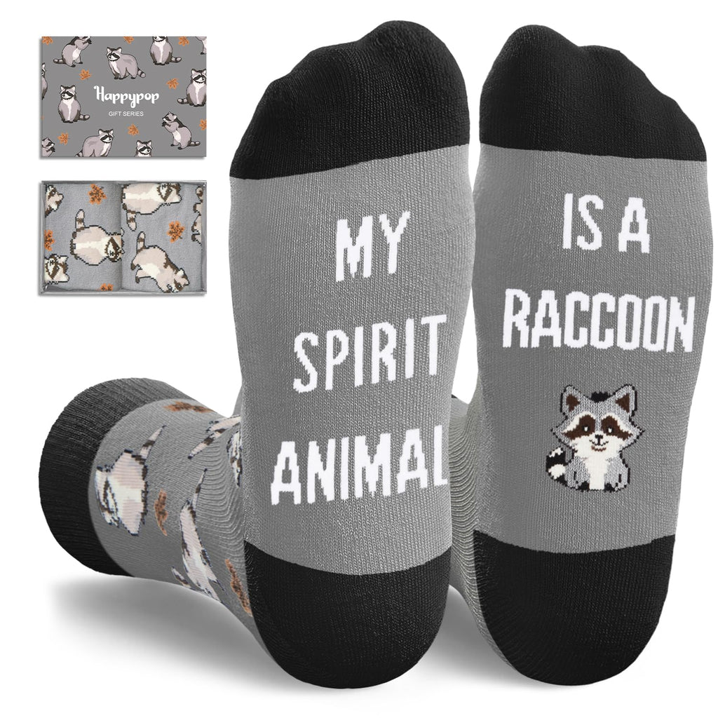 HAPPYPOP Raccoon Gift Ideas for Men Boys Racoon Socks, Racoon