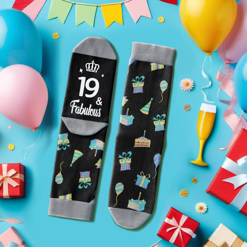 19th Birthday Gifts Ideas Socks 19 Year old Female Male Gifts