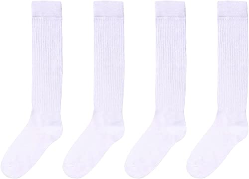 Fashion Vintage 80s Gifts, 90s Gifts, Fun Cute Colorful Slouch Socks for Women Girls, Scrunch Socks Women, Cotton Long High Tube Socks, Extra Tall and Heavy Socks 4 Pairs