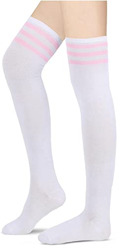 Women's The Knee Thigh High Warm White Novelty Striped Socks Gifts