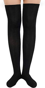 Thigh High Socks, Knee High Socks for Women Girls, Long Socks Over the Knee Socks, Black Socks