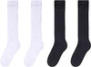 Women's Retro Stacked Slouch Black White Trendy Assorted Socks Gifts-4 Pack