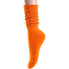 Funny Orange Socks for Women Teen Girls, Orange Slouch Socks, Orange Scrunch Socks, Thick Long High Knit Socks, Gifts for the 80s 90s, Vintage Solid Color Socks