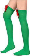 Women's Funny Over The Knee Thigh High Tube Best Christmas Socks for Teen Girls-4 Pack