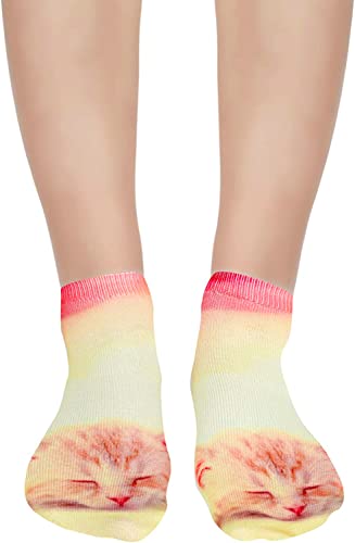 5 Pairs Women's Cat Socks Cat Gifts For Cat Lovers Mom, Novelty 3D Print Socks for Women