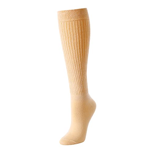 Novelty Beige Slouch Socks For Women, Beige Scrunch Socks For Girls, Cotton Long Tall Tube Socks, Fashion Vintage 80s Gifts, 90s Gifts, Women's Beige Socks