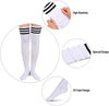 Sporty Stockings 80s Socks, Knee High Socks for Women Teen Girls, Athletic Thigh Highs Tube Socks, Stripes Socks, Cosplay Costume