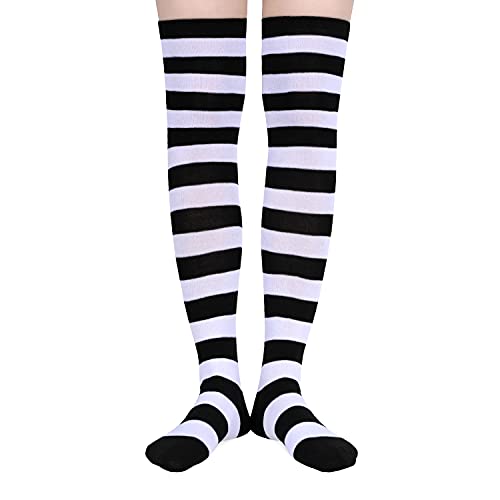 Women's Fashion Over The Knee Thigh High Cute Striped Socks for Teen Girls