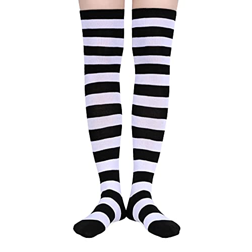 Pair Athletic Thigh Highs Tube Socks, Stripes Socks, Sporty