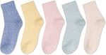 Women's Cozy Thick Wool Unique Solid Color Socks Gifts-5 Pack