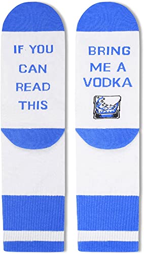 Vodka Lover Gift Unique Vodka Socks Funny Vodka Gift for Men, Ideal Gifts for Vodka Lovers and Drinkers