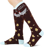 Unique Chicken Gifts for Women Silly & Fun Chicken Socks Silly Chicken Gifts for Moms, Women's Knee High Socks