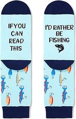 If You Can Read This, I'd Rather Be Fishing Socks for Men who Love to Fishing, Funny Gifts for Fishermen, Fishing Lovers Gifts