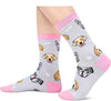 2 Pairs Funny Cat Lover Gifts for Women Dog Mom Gifts for Women, Novelty Cat Socks Dog Socks, Crazy Silly Fun Gifts for Her Pet Socks