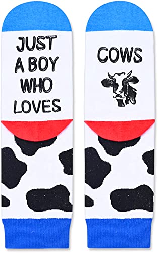 Funny Cow Socks for Boys 7-10Years, Novelty Cow Gifts For Cow Lovers, Children's Day Gift For Your Son, Gift For Brother, Funny Cow Socks for Kids, Boys Cow Themed Socks