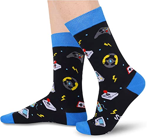 Men's Funny Black Cool Game Socks Video Gamer Gifts