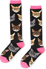 Women's Knee High Knit Thick Cat Socks Gifts For Pet Lovers