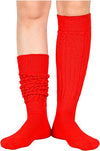 Women's Novelty Mid-Calf Stacked Warm Slouch Red Thick Trendy Solid Color Socks