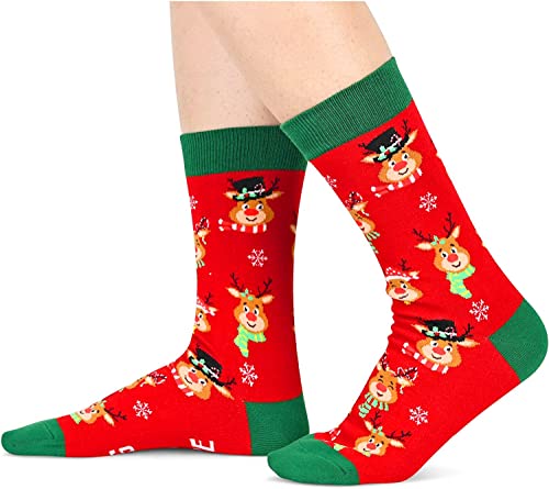 Unisex Women and Men Novelty Crazy Reindeer Socks Christmas Gifts