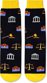 Unisex Mid-Calf Knit Yellow Lawyer Occupational Socks Lawyer Gifts