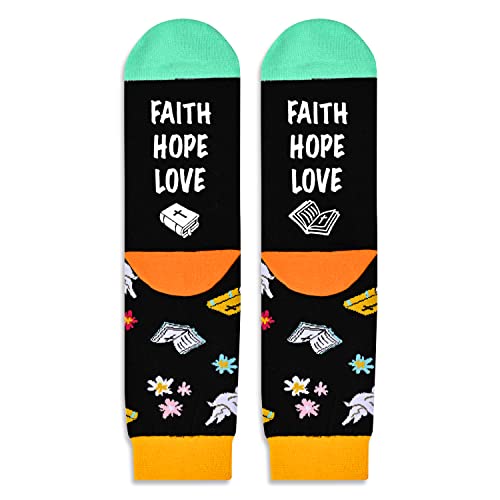 Christian Gifts for Men Women, Unisex Novelty Religious Socks, Funny Faith Gifts , Prayer Gifts, Bible Socks