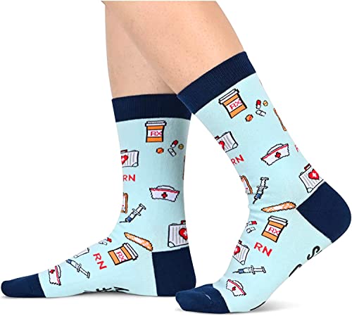 Funny Nurse Socks, Women Men Health Theme Socks, Nurse Gifts, Doctor Gifts, Radiologist Gift, Medic Gift, Medical Themed Gifts for Healthcare Workers, Nurse Day Gifts