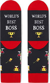 Unisex Boss Socks, World's Best Boss Gifts, Funny Novelty Christmas Birthday Gift for Him Her Bossy, Perfect Boss Appreciation Gift