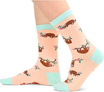 Funny Saying Sloth Gifts For Women,Just A Girl Who Loves Sloths,Novelty Sloth Print Socks, Gift For Her, Gift For Mom