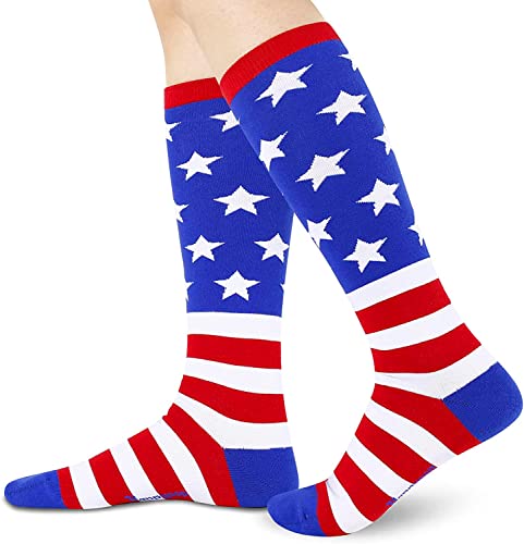 American Flag Knee High Socks Women Patriots Socks USA Socks 4th Of July Socks, 4th Of July Gifts American Flag Gifts Patriots Gifts