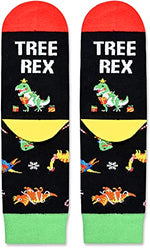 Xmas Gifts for Girls Boys, Christmas Socks, Dinosaur Socks, Christmas Vacation Gifts, Funny Christmas Gifts for Kids, Santa Gift Stocking Stuffer, Gifts for 7-10 Years Old