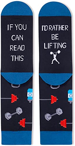 If You Can Read This, Weightlifting Socks for Men Who Love to Weight Lifting, Funny Gymnastics Gifts for Gym lovers, Gymnastics Sock, Powerlifting