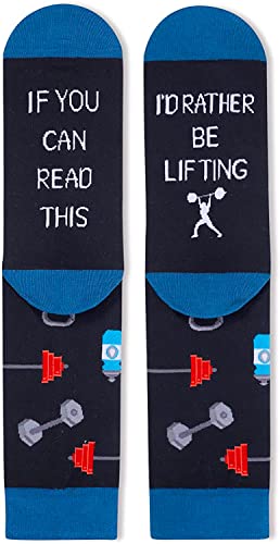 If You Can Read This, Weightlifting Socks for Men who Love to Weight Lifting, Funny Gymnastics Gifts for Gym Lovers, Gymnastics sock, Powerlifting Gifts, Weightlifting Gifts