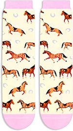 Funny Saying Horse Gifts for Women,Crazy Horse Lady Equestrian Gift, Novelty Horse Print Socks
