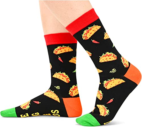 Unisex Taco Socks, Taco Lover Gift, Funny Food Socks, Novelty Taco Gifts, Gift Ideas for Men Women, Funny Taco Socks for Taco Lovers, Taco Tuesday, Christmas Gifts