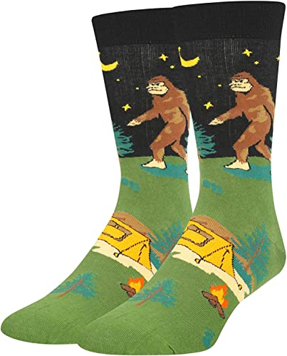 Men's Funny Green Cute Bigfoot Monster Socks Space Gifts