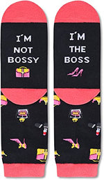 Boss Lady Socks, Boss Day Gifts for Women, Ideal for National Boss Day, Christmas, Birthday Gifts for Boss, Unique Gifts for the Best Boss Ever Socks, Retirement Gifts