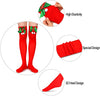 Women's Funny Over The Knee Thigh High Tube Best Christmas Socks for Teen Girls-4 Pack