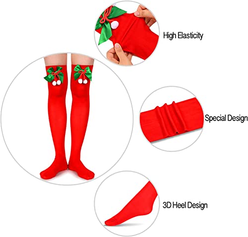 Funny Thigh High Socks for Women Girls, Christmas Knee High Socks, Over the Knee Socks Long Socks, Novelty Christmas Gifts, Best Secret Santa Gifts, Xmas Gifts