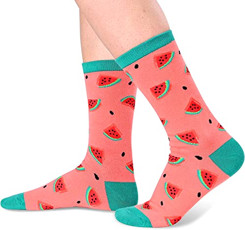 Women's Novelty Crazy Watermelon Socks Gifts for Watermelon Lovers