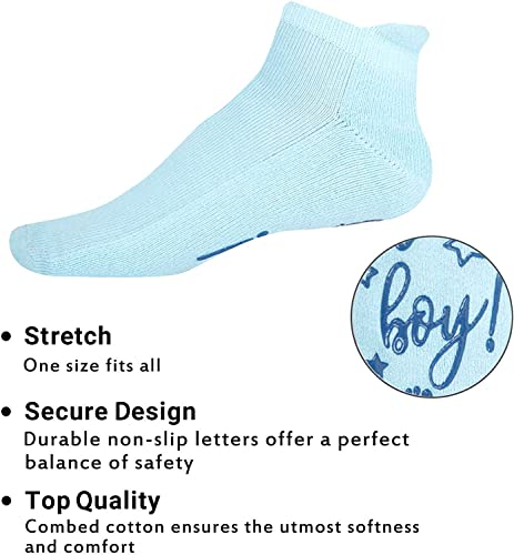 It's a boy! Fun Labor Delivery Push Non-Skid Hospital Socks For Mom To Be, Hospital Bag Must-Have, Best Baby Shower Gift